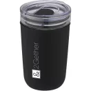 Cana de voiaj, 420 ml, Everestus, 2601E12832, 14.2xØ8.8 cm, Sticla, Plastic, Negru