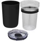 Cana de voiaj, 420 ml, Everestus, 2601E12832, 14.2xØ8.8 cm, Sticla, Plastic, Negru