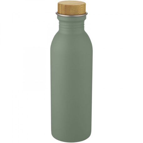 Sticla de apa sport, Green Concept by AleXer, 22FEB1292, 650 ml, 23.2xØ 7 cm, Otel, Bambus, Silicon, Verde