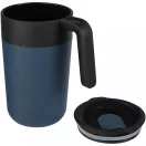 Cana termos, Everestus, 42FEB232447, 400 ml, 12.1x8.5x14 cm, Polipropilena, Otel, Albastru Dark