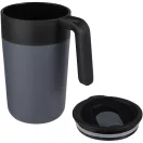 Cana de voiaj, 400 ml, Everestus, 2601E13036, 12.1x14x8.5 cm, Polipropilena, Otel, Gri