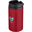 Cana de voiaj, Everestus, 2610E18492, 250 ml, 14.5x7.3 cm, Otel inoxidabil, Polipropilena, Rosu
