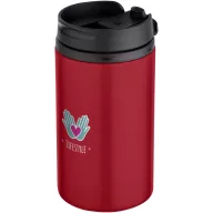   Cana de voiaj, Everestus, 2610E18492, 250 ml, 14.5x7.3 cm, Otel inoxidabil, Polipropilena, Rosu