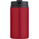 Cana de voiaj, Everestus, 2610E18492, 250 ml, 14.5x7.3 cm, Otel inoxidabil, Polipropilena, Rosu