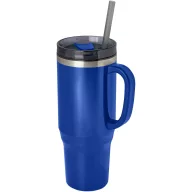   Cana de voiaj, Everestus, 2610E18487, 1200 ml, 13.8x26.1x10xØ10 cm, Plastic, Otel inoxidabil, Albastru Royal