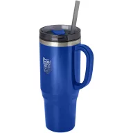   Cana de voiaj, Everestus, 2610E18487, 1200 ml, 13.8x26.1x10xØ10 cm, Plastic, Otel inoxidabil, Albastru Royal