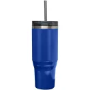 Cana de voiaj, Everestus, 2610E18487, 1200 ml, 13.8x26.1x10xØ10 cm, Plastic, Otel inoxidabil, Albastru Royal