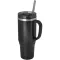 Cana de voiaj, Everestus, 2610E18488, 1200 ml, 13.8x26.1x10xØ10 cm, Plastic, Otel inoxidabil, Negru
