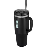  Cana de voiaj, Everestus, 2610E18488, 1200 ml, 13.8x26.1x10xØ10 cm, Plastic, Otel inoxidabil, Negru