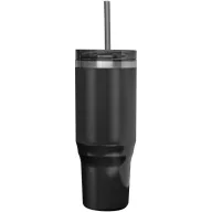   Cana de voiaj, Everestus, 2610E18488, 1200 ml, 13.8x26.1x10xØ10 cm, Plastic, Otel inoxidabil, Negru