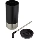 Cana termos cu pai, Everestus, 2610E19249, 480 ml, 8x16.8x8xØ7.8 cm, Otel inoxidabil, Polipropilena, Negru