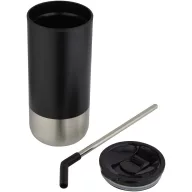  Cana termos cu pai, Everestus, 2610E19249, 480 ml, 8x16.8x8xØ7.8 cm, Otel inoxidabil, Polipropilena, Negru
