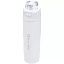 Sticla de apa, Everestus, 2610E18432, 800 ml, Cu maner, Cu pai, 7.5x27.4x7.5xØ7.5 cm, Otel inoxidabil, Polipropilena, Alb