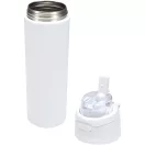 Sticla de apa, Everestus, 2610E18432, 800 ml, Cu maner, Cu pai, 7.5x27.4x7.5xØ7.5 cm, Otel inoxidabil, Polipropilena, Alb