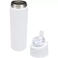   Sticla de apa, Everestus, 2610E18432, 800 ml, Cu maner, Cu pai, 7.5x27.4x7.5xØ7.5 cm, Otel inoxidabil, Polipropilena, Alb
