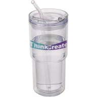   Cana de voiaj, Everestus, 2610E18459, 480 ml, 8.8x18.8x8.8xØ7.6 cm, Plastic, Tritan, Transparent clear