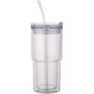   Cana de voiaj, Everestus, 2610E18459, 480 ml, 8.8x18.8x8.8xØ7.6 cm, Plastic, Tritan, Transparent clear