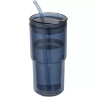   Cana de voiaj, Everestus, 2610E18460, 480 ml, 8.8x18.8x8.8xØ7.6 cm, Plastic, Tritan, Albastru Ocean