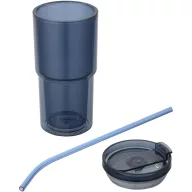   Cana de voiaj, Everestus, 2610E18460, 480 ml, 8.8x18.8x8.8xØ7.6 cm, Plastic, Tritan, Albastru Ocean