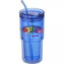 Cana de voiaj, Everestus, 2610E18461, 480 ml, 8.8x18.8x8.8xØ7.6 cm, Plastic, Tritan, Albastru Royal