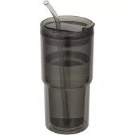   Cana de voiaj, Everestus, 2610E18462, 480 ml, 8.8x18.8x8.8xØ7.6 cm, Plastic, Tritan, Negru