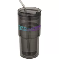   Cana de voiaj, Everestus, 2610E18462, 480 ml, 8.8x18.8x8.8xØ7.6 cm, Plastic, Tritan, Negru
