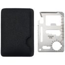 Saki 15-function pocket tool card, Stainless steel, Silver, solid black