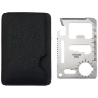   Saki 15-function pocket tool card, Stainless steel, Silver, solid black