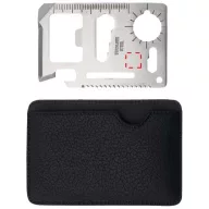   Saki 15-function pocket tool card, Stainless steel, Silver, solid black