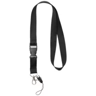   Lanyard cu catarama detasabila, 2x55 cm, Everestus, 20SEP1502, Poliester, Negru