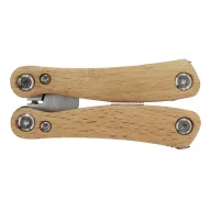   Cleste multifunctional 12 functii, Stac, 21OCT0104, 9.5 x 2.5 x 5.5 cm, Lemn, Otel, Natur