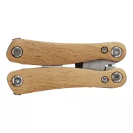   Cleste multifunctional 12 functii, Stac, 21OCT0104, 9.5 x 2.5 x 5.5 cm, Lemn, Otel, Natur