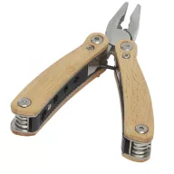   Cleste multifunctional 12 functii, Stac, 21OCT0104, 9.5 x 2.5 x 5.5 cm, Lemn, Otel, Natur