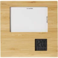   Rama foto cu statie meteo, 2401E14957, Everestus, 18.5x2.5x18.6 cm, Bambus, ABS, Natur