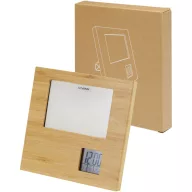   Rama foto cu statie meteo, 2401E14957, Everestus, 18.5x2.5x18.6 cm, Bambus, ABS, Natur