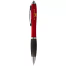 Nash ballpoint pen with coloured barrel and black grip, AS plastic, Red, solid black