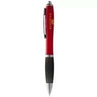   Nash ballpoint pen with coloured barrel and black grip, AS plastic, Red, solid black