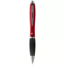 Nash ballpoint pen with coloured barrel and black grip, AS plastic, Red, solid black