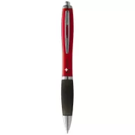  Nash ballpoint pen with coloured barrel and black grip, AS plastic, Red, solid black