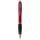 Nash ballpoint pen with coloured barrel and black grip, AS plastic, Red, solid black