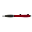 Nash ballpoint pen with coloured barrel and black grip, AS plastic, Red, solid black