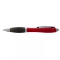   Nash ballpoint pen with coloured barrel and black grip, AS plastic, Red, solid black