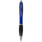 Nash ballpoint pen with coloured barrel and black grip, AS plastic, Blue, solid black