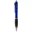 Nash ballpoint pen with coloured barrel and black grip, AS plastic, Blue, solid black