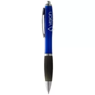   Nash ballpoint pen with coloured barrel and black grip, AS plastic, Blue, solid black