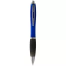 Nash ballpoint pen with coloured barrel and black grip, AS plastic, Blue, solid black