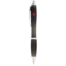 Nash ballpoint pen with coloured barrel and black grip, AS plastic, solid black