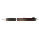 Nash ballpoint pen with coloured barrel and black grip, AS plastic, solid black
