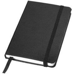   Classic A6 hard cover pocket notebook, Cardboard covered with leatherette paper, solid black