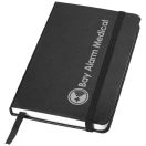 Classic A6 hard cover pocket notebook, Cardboard covered with leatherette paper, solid black